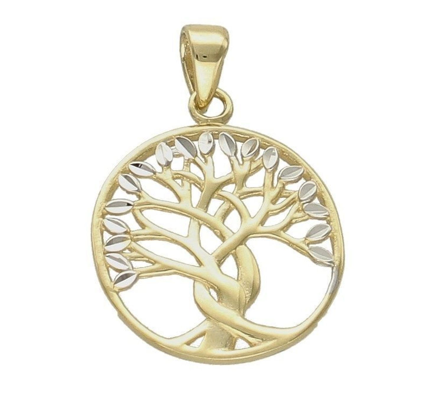 Złota zawieszka 'Drzewko szczęścia z białym złotem' ZA 4653 333. Nowoczesna zawieszka złota zawieszka drzewko szczęścia z białym złotem, w którym znajduje się kształt drzewka, które zostało ozdobione.jpg